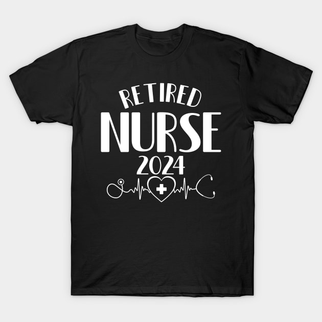 Retired Nurse 2024 Cute Nurse Retirement 2024 T-Shirt by Giftyshoop